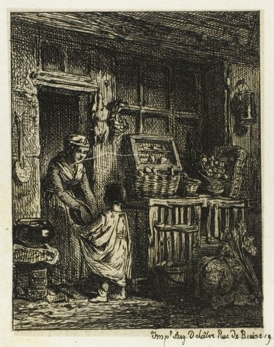 Frugthandleren og Barnet af Charles Emile Jacque