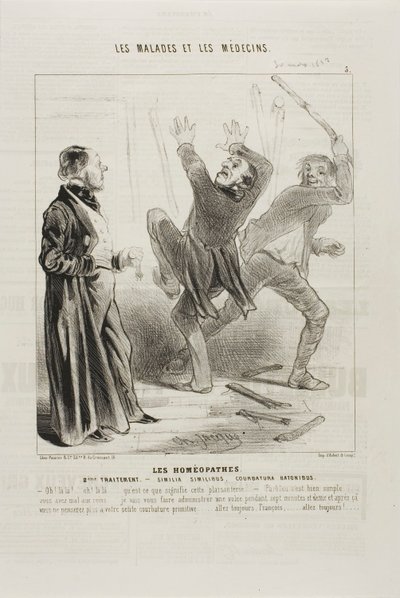 Homøopaterne: Anden behandling (plade 5) af Charles Emile Jacque