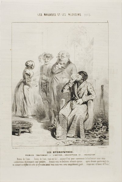The Hydropaths: First Treatment (plade 1) af Charles Emile Jacque