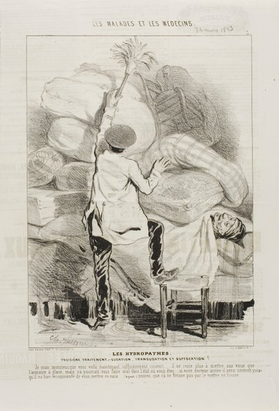 Hydropatherne: Tredje behandling (plade 3) af Charles Emile Jacque