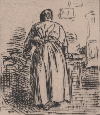 Den strygende kvinde, 1843. af Charles Emile Jacque