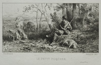 Den lille svinehyrde. af Charles Emile Jacque