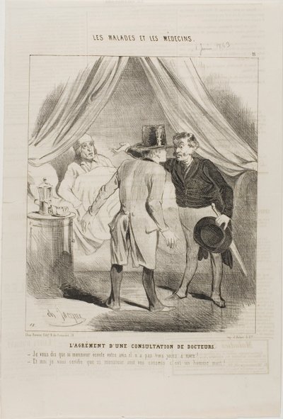 Fornøjelsen ved en lægekonsultation (planche 11) af Charles Emile Jacque