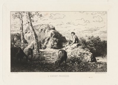 Det fortabte barn. af Charles Emile Jacque