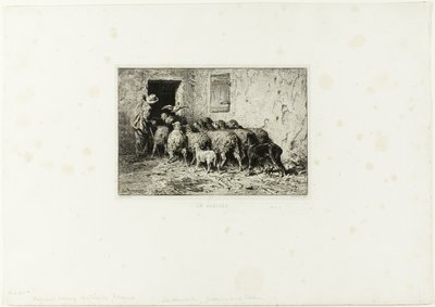 Fårene kommer hjem af Charles Emile Jacque