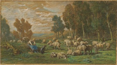Hyrdinden af Charles Emile Jacque