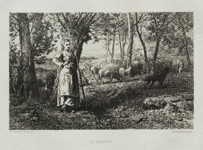 Hyrdinden af Charles Emile Jacque