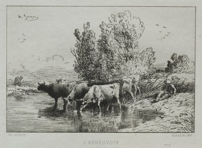 Vandingsstedet af Charles Emile Jacque