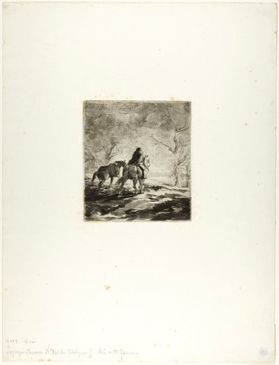 Rejsende til hest af Charles Emile Jacque