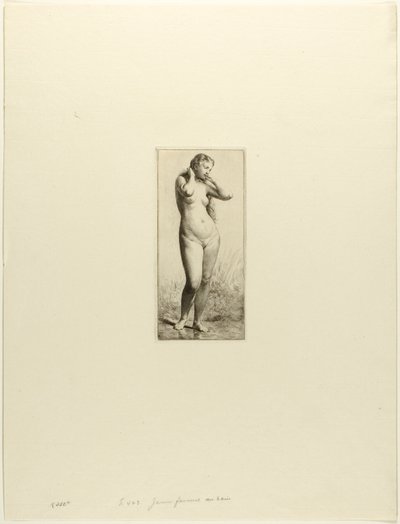 Ung kvinde bader af Charles Emile Jacque