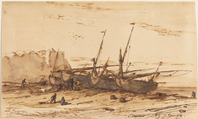 Étretat, 1854. af Charles Emile Jacque