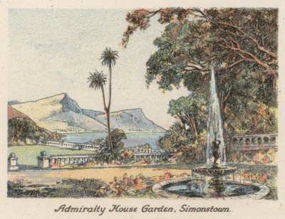 Sydafrika: Admiralty House Garden, Simonstown (farvelitografi) af Charles Ernest Peers