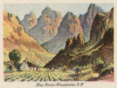 Sydafrika: Hex River Mountains, CP (farvelitografi) af Charles Ernest Peers