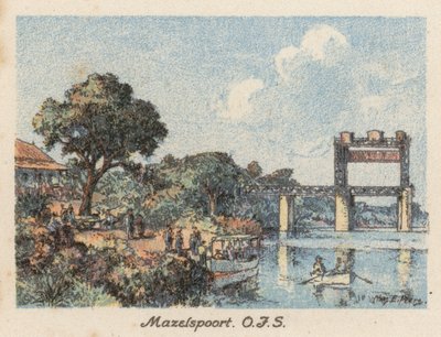 Sydafrika: Mazelspoort, OFS (farvelitografi) af Charles Ernest Peers