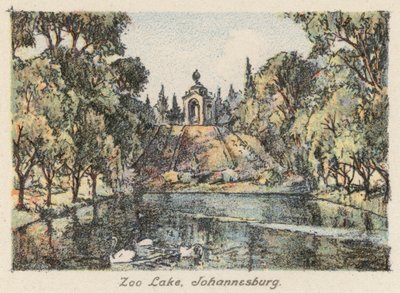 Sydafrika: Zoo Lake, Johannesburg (farvelitografi) af Charles Ernest Peers