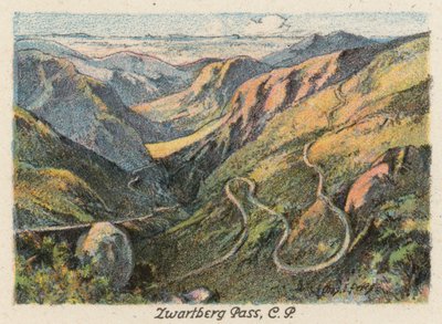 Sydafrika: Zwartberg Pass, CP (farvelitografi) af Charles Ernest Peers
