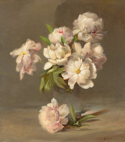 Pæoner i en vase, ca. 1885 (olie på lærred) af Charles Ethan Porter