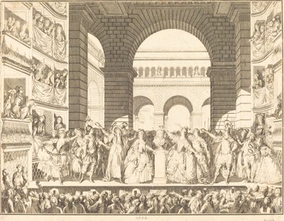 Coronation of Voltaire (The Crowning of Voltaire) af Charles Etienne Gaucher after Jean Michel Moreau