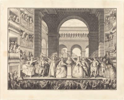 Coronation of Voltaire (The Crowning of Voltaire) af Charles Etienne Gaucher after Jean Michel Moreau