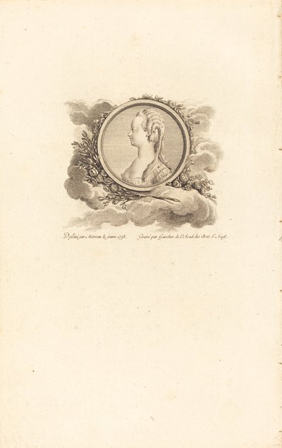 Marie Antoinette af Charles Etienne Gaucher after Jean Michel Moreau