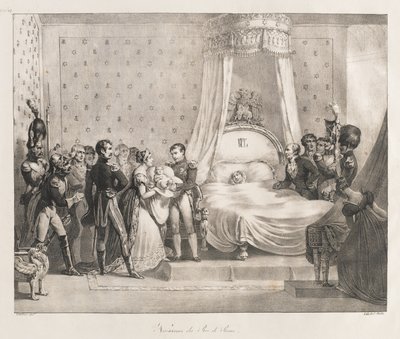 Fødsel af kongen af Rom, begyndelsen af det 19. århundrede (litho) af Charles Etienne Pierre Motte