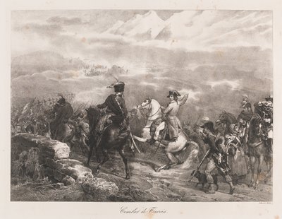 Fight of Tarvis, begyndelsen af det 19. århundrede (litho) af Charles Etienne Pierre Motte