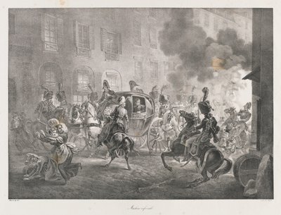 Infernal Machine, begyndelsen af det 19. århundrede (litho) af Charles Etienne Pierre Motte