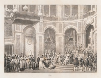 Sacre, begyndelsen af det 19. århundrede (litho) af Charles Etienne Pierre Motte