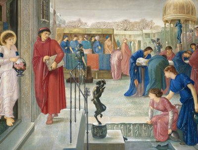Prærafaelitiske malerier: Sankt Theophilus og englen. Legenden om Saint Dorotheas martyrium (Sainte Dorothee, Dorothee de Cesaree) af Murray, Charles Fairfax (1849-1919) af Charles Fairfax Murray