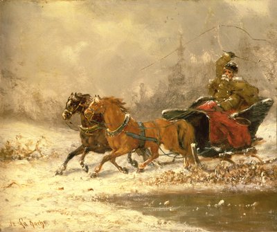 Vender hjem om vinteren af Charles Ferdinand De La Roche