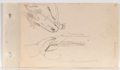 Studie af en Yankton-indianer og en hest (blad 18 recto) af Charles Ferdinand Wimar