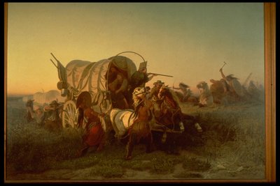 Angrebet på et emigranttog af Charles Ferdinand Wimar
