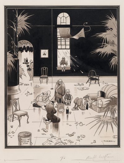 Club Life in America, the Picnickers, før 1933 (pen & blæk vask på papir) af Charles Forbell