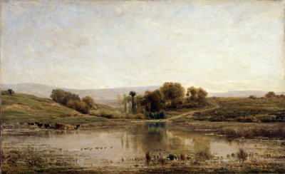 En dam, 1858. af Charles Francois Daubigny