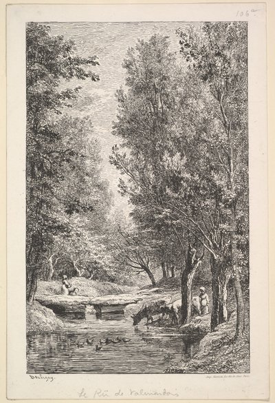 En bæk i Mondois-dalen, 1835-78. af Charles Francois Daubigny