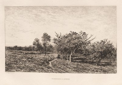 Æbletræer i Auvers af Charles Francois Daubigny