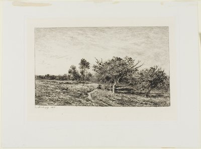 Æbletræer i Auvers af Charles Francois Daubigny