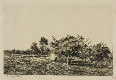 Æbletræer i Auvers af Charles Francois Daubigny
