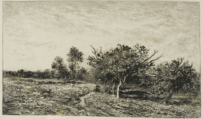Æbletræer i Auvers af Charles Francois Daubigny