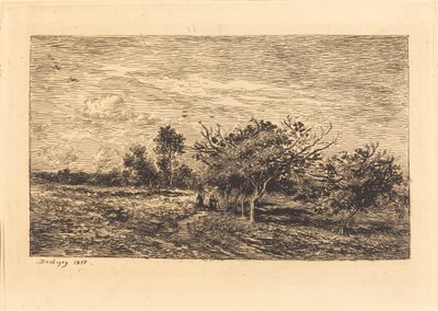 Æbletræer i Auvers af Charles Francois Daubigny