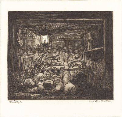 Sover ombord på Bottin af Charles Francois Daubigny