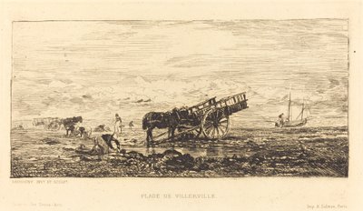 Strand ved Villerville af Charles Francois Daubigny