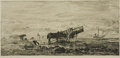Strand ved Villerville af Charles Francois Daubigny
