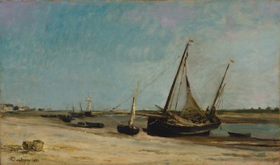 Både på havkysten ved Étaples af Charles Francois Daubigny