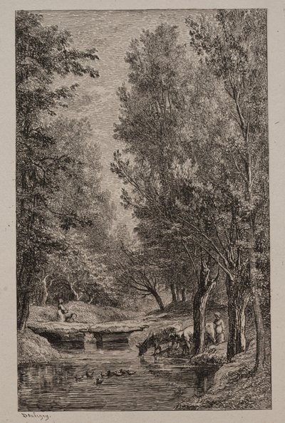 Bæk i Val Mondois af Charles Francois Daubigny