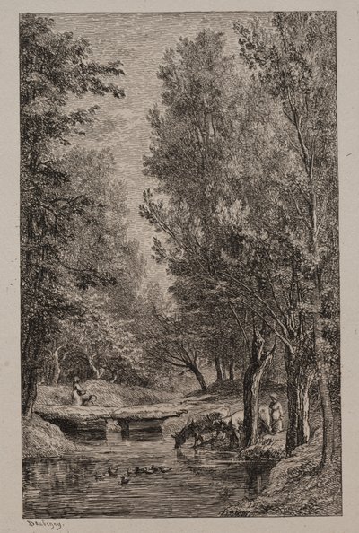 Bæk i Val Mondois, ca. 1862. af Charles Francois Daubigny
