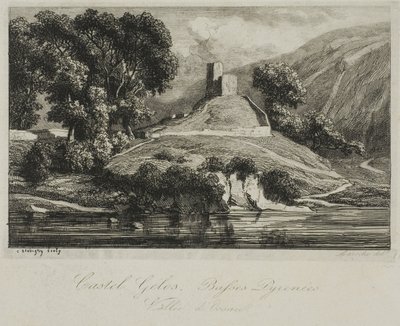 Castel Gélos (Ossau-dalen) af Charles Francois Daubigny