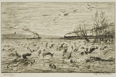 Fiskens fejring af skibsdrengens afrejse (Fisken) af Charles Francois Daubigny