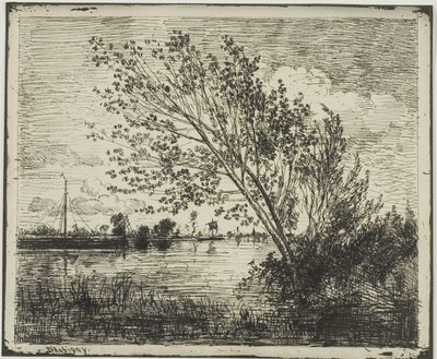Klump af Aldertræer af Charles Francois Daubigny