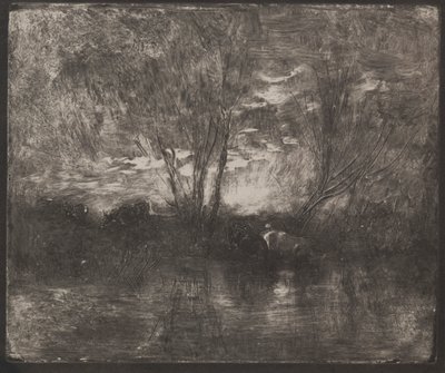 Køer på et vandingssted af Charles Francois Daubigny
